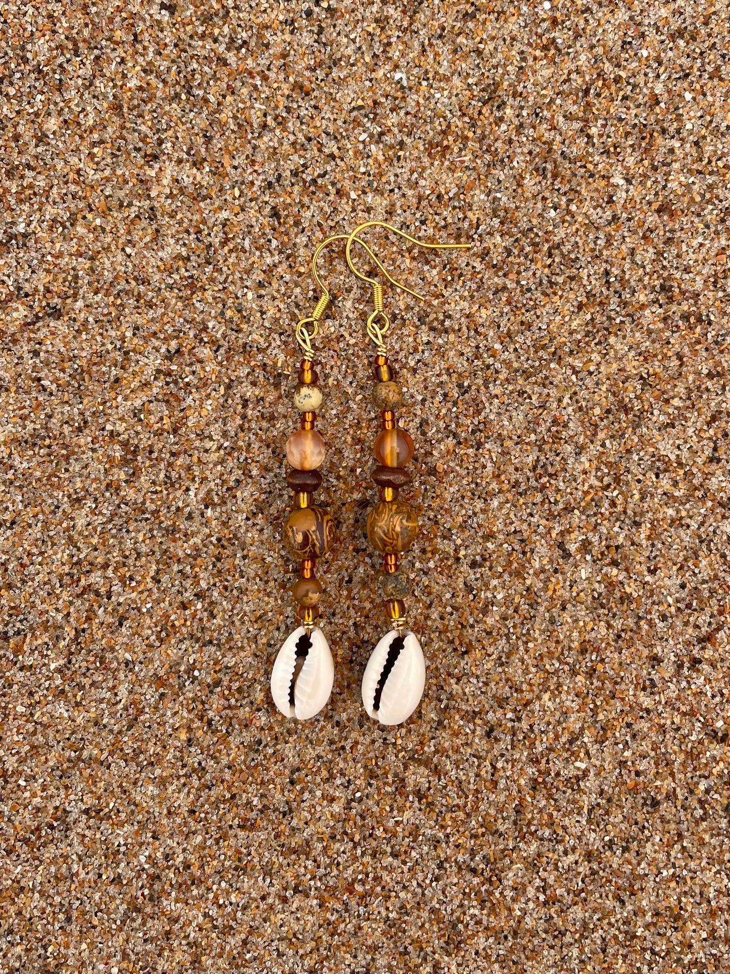 Sandy Cowrie Earrings