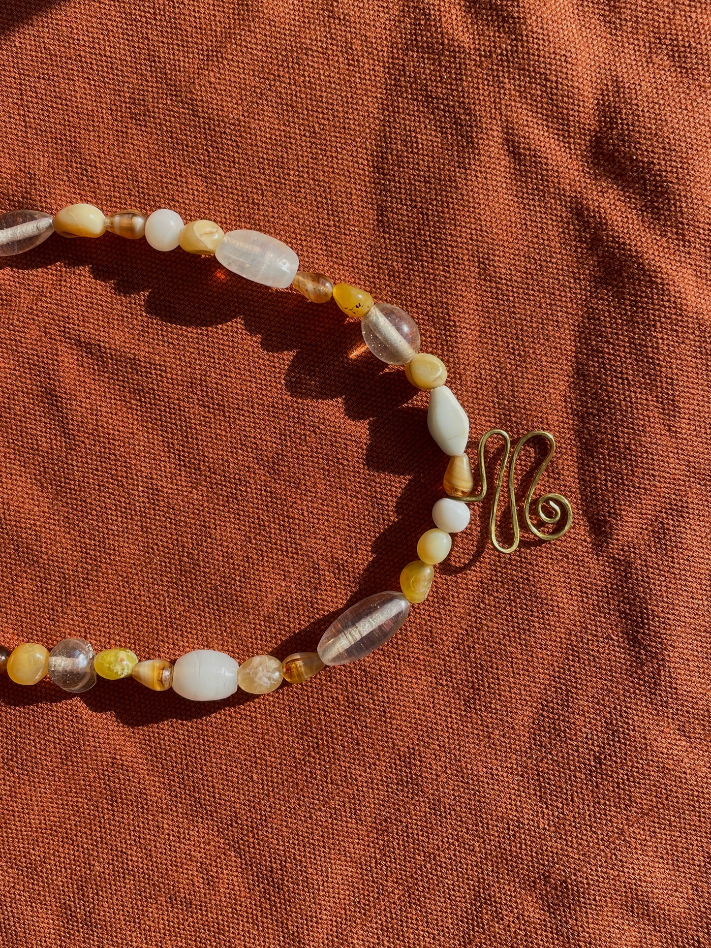 Waviness Lemon Opal Necklace