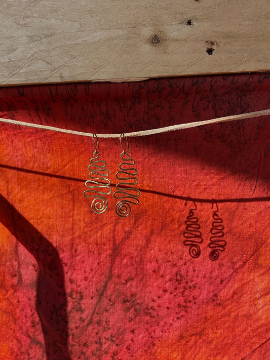 Wavy Baby Brass Earrings
