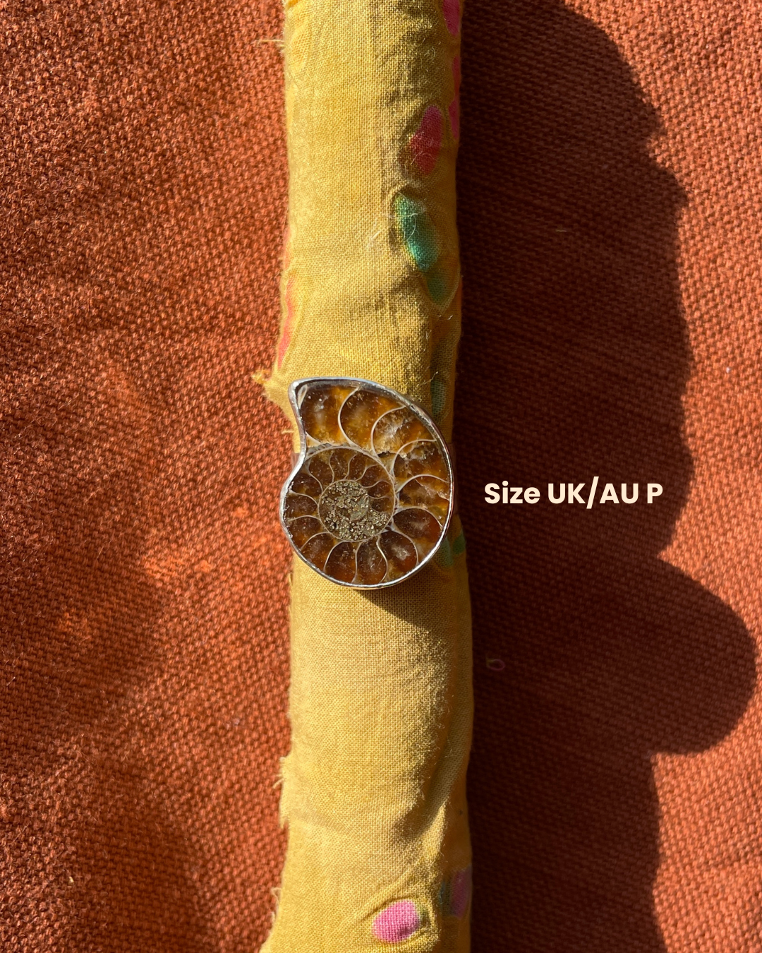 Hammered Ammonite Ring