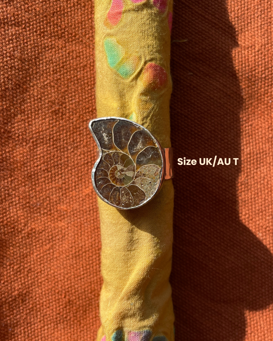 Hammered Ammonite Ring