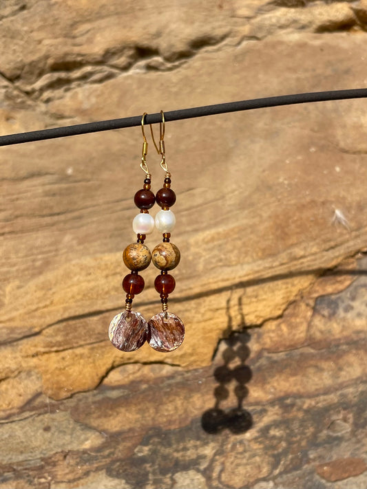 Pearly Jasper Earrings