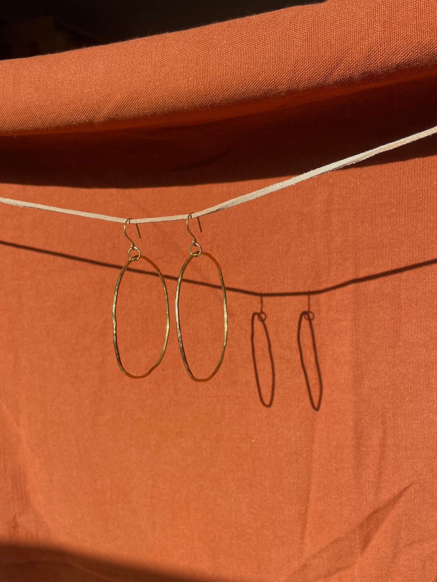 Hammered Brass Hoops