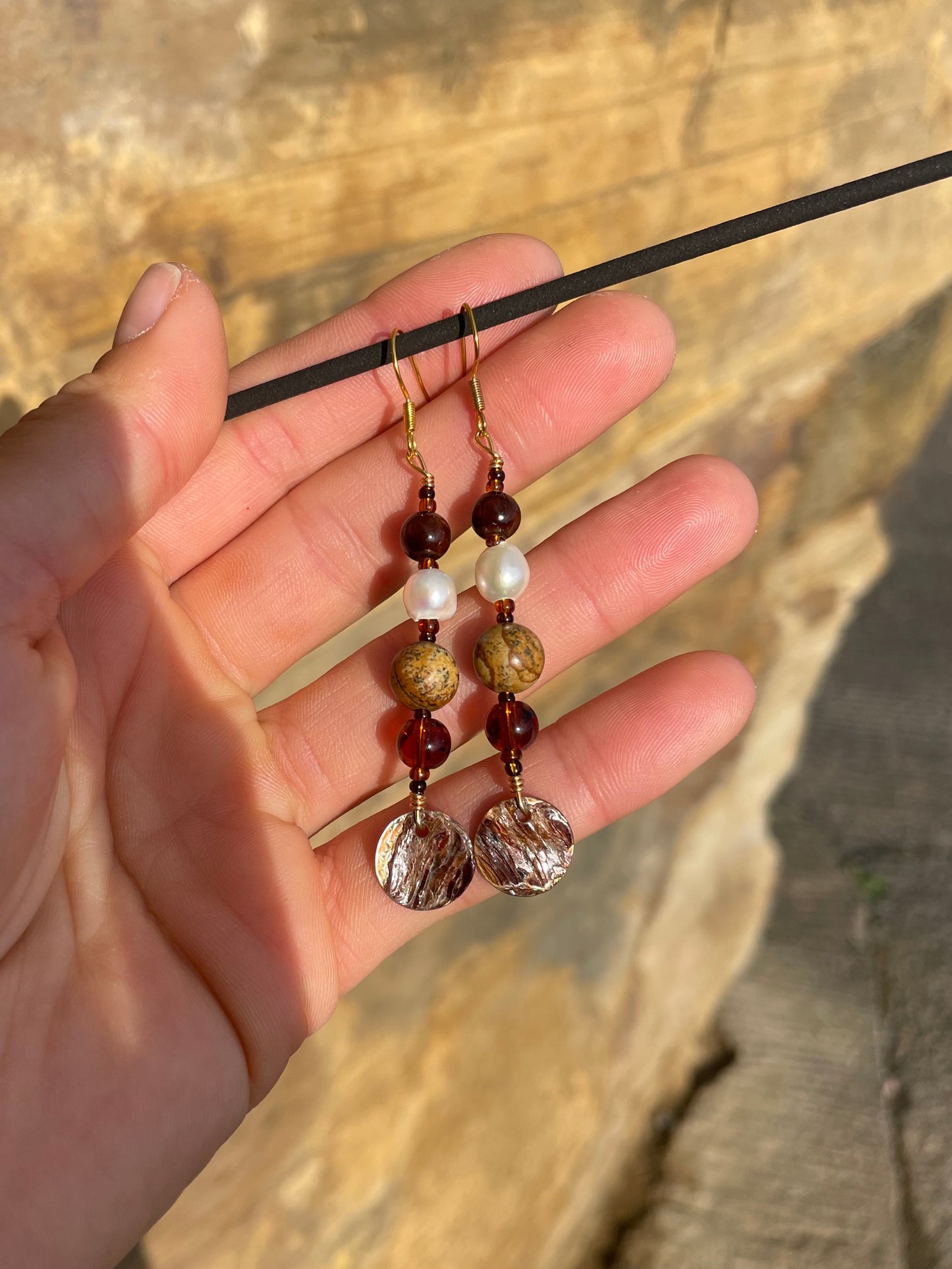 Pearly Jasper Earrings