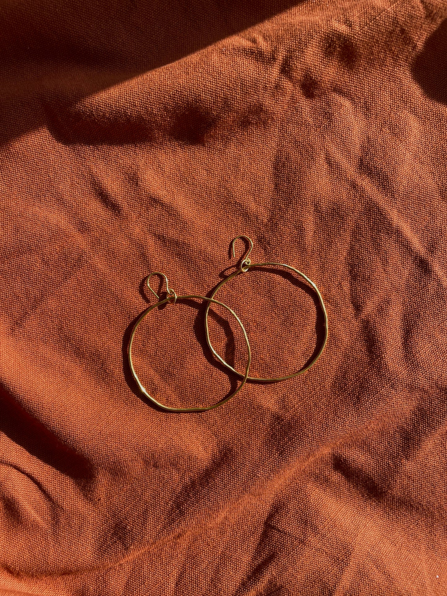 Hammered Brass Hoops