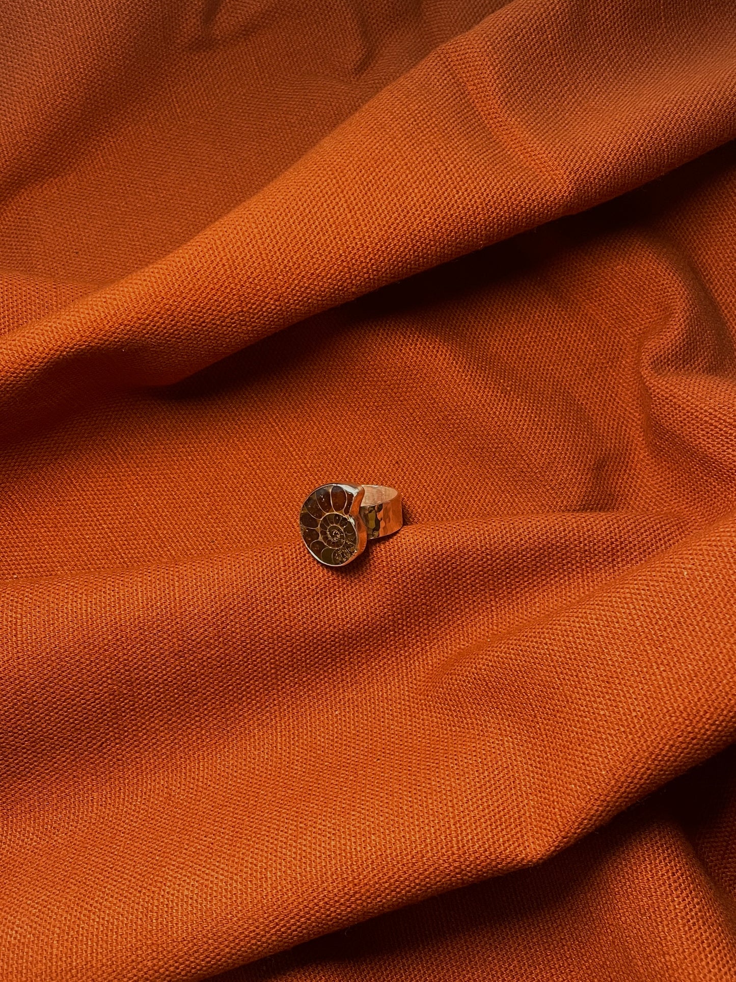 Hammered Ammonite Ring