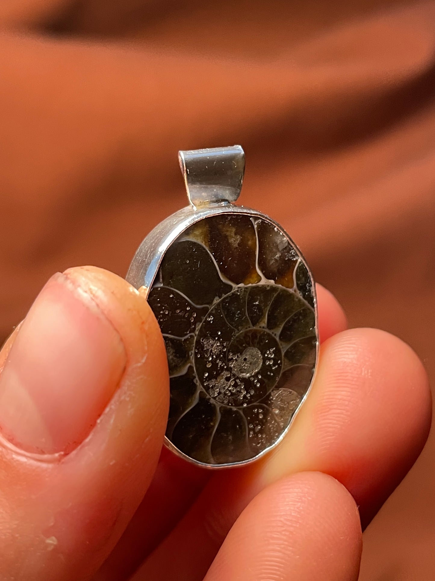 Oval Ammonite Pendant