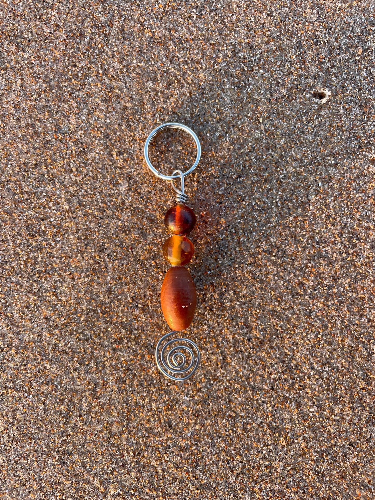 Amber Swirl Keyring
