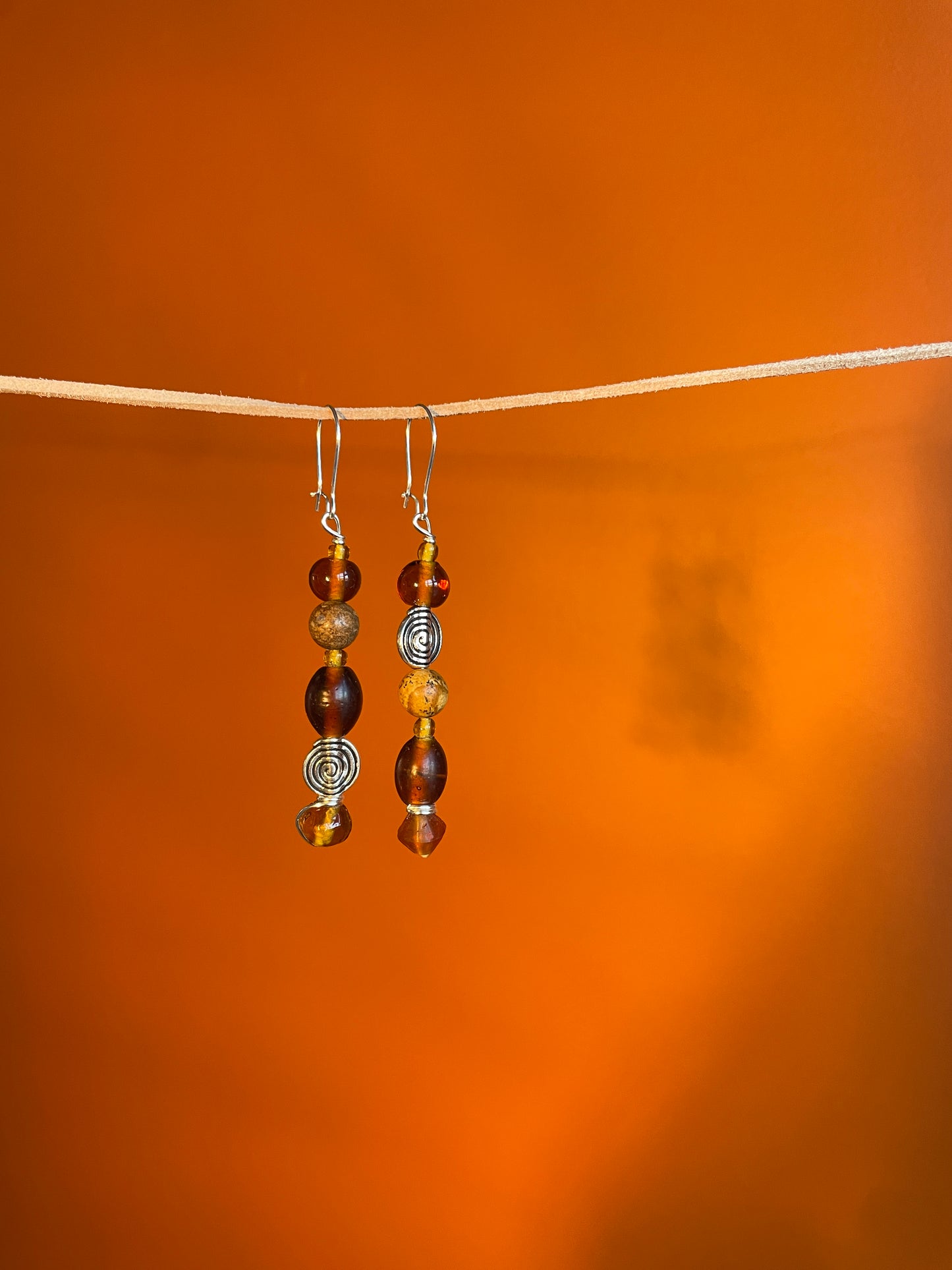 Jasper Spiral Earrings