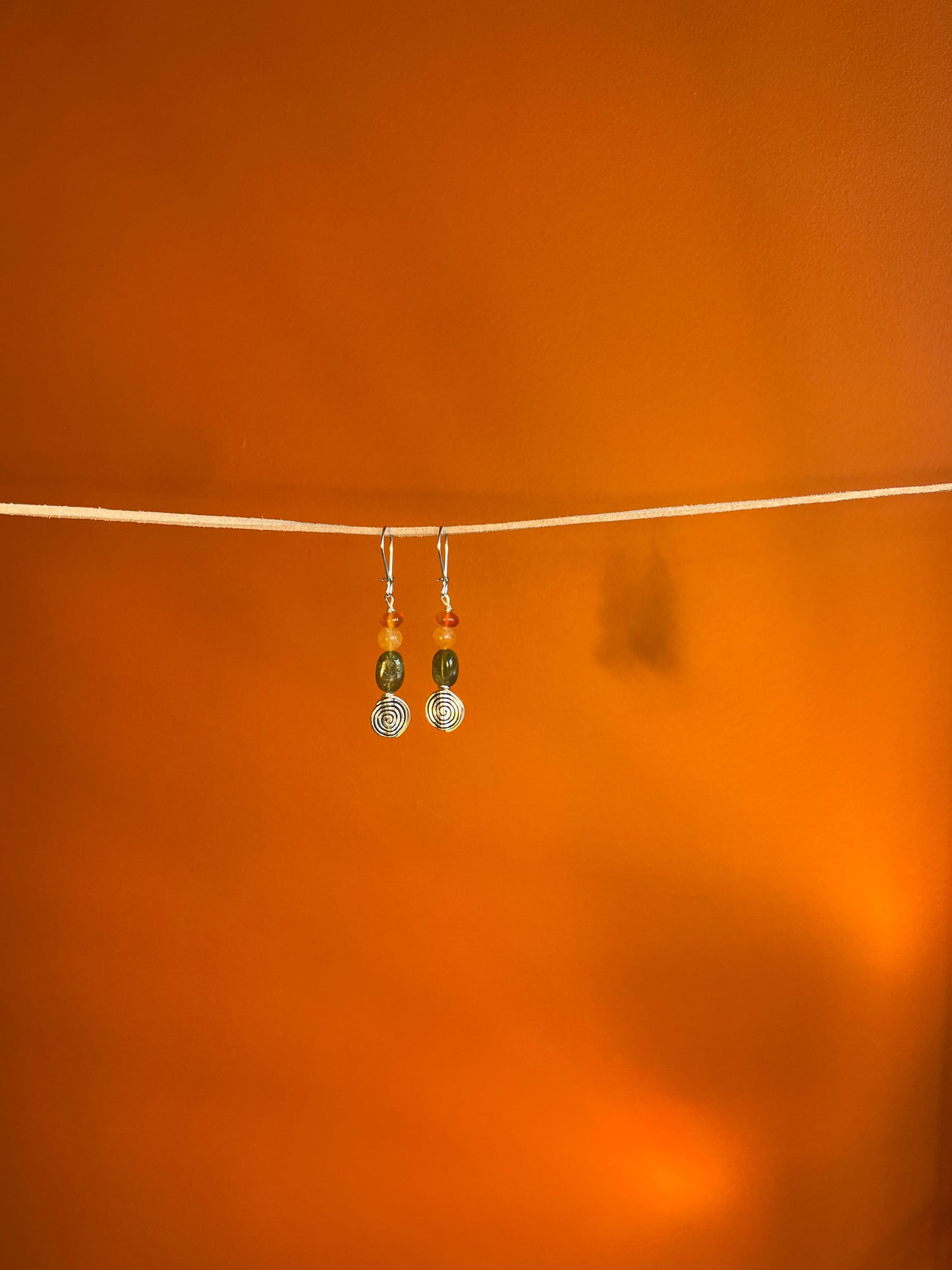 Carnelian Spiral Earrings