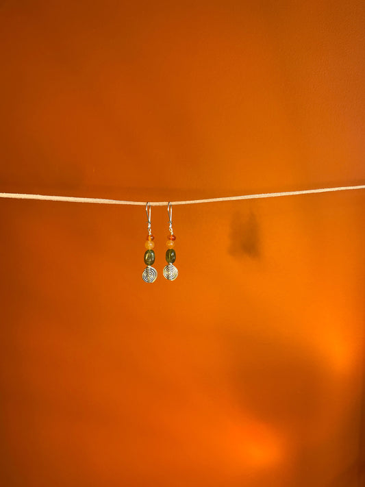 Carnelian Spiral Earrings