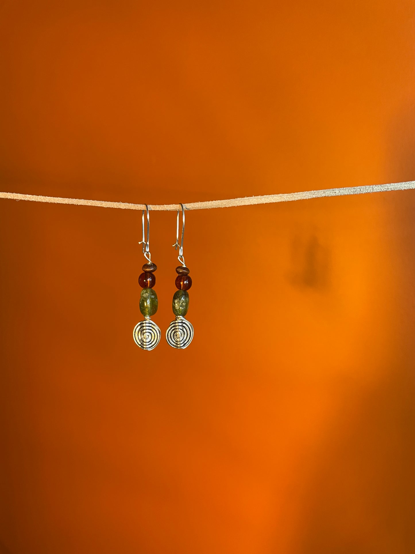 Garnet Spiral Earrings