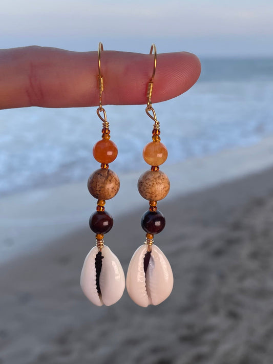 Sunrise Cowrie Earrings