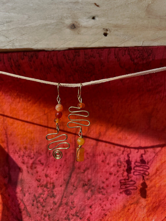 So Fire Brass Earrings
