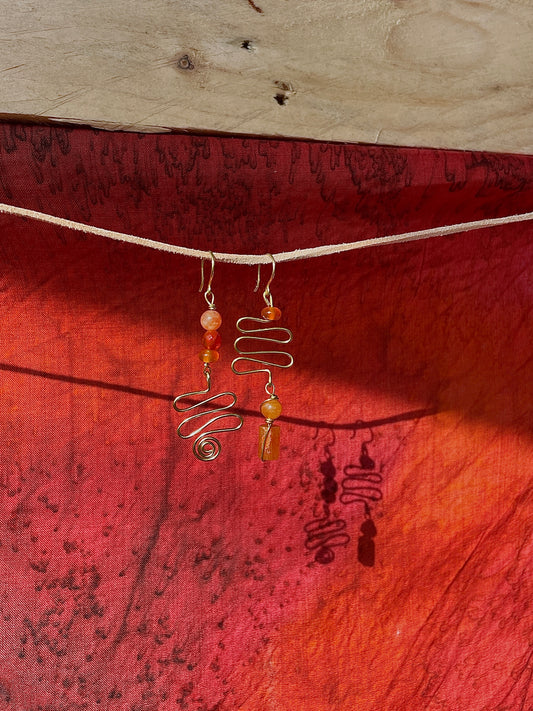 So Fire Brass Earrings