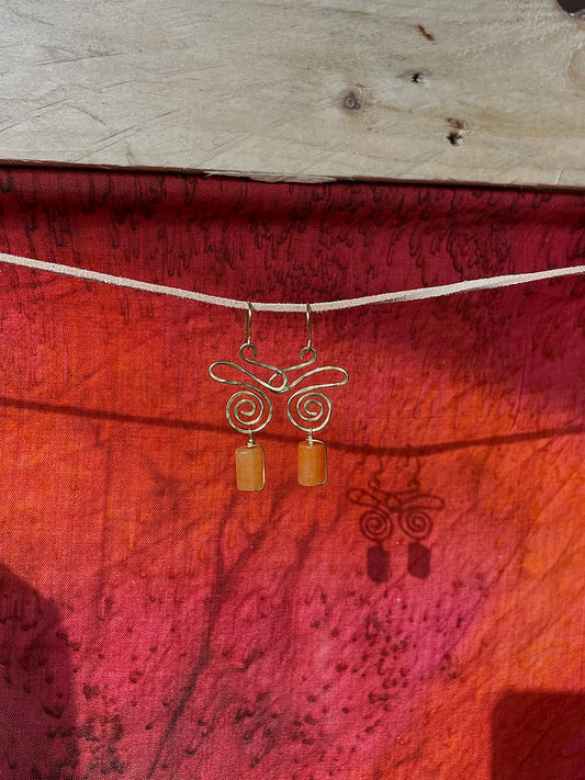 Waviness Brass Earrings