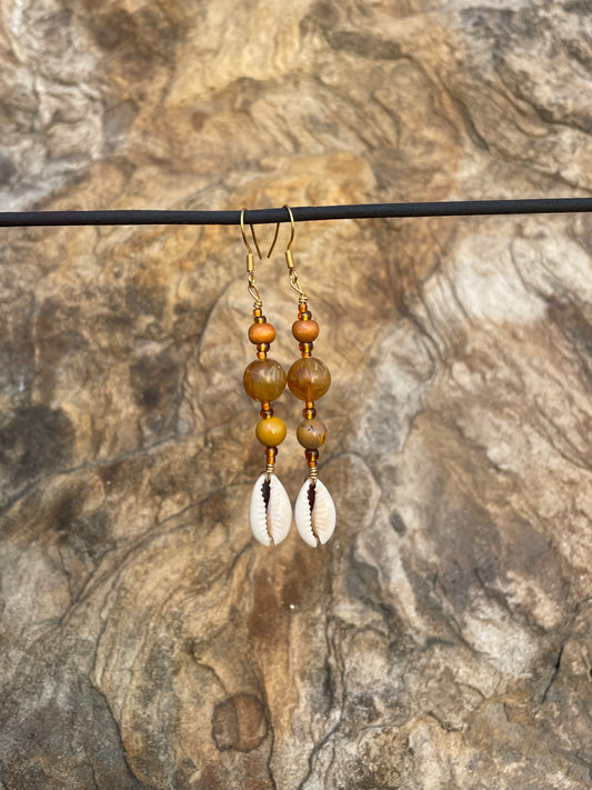 Sunray Cowrie Earrings