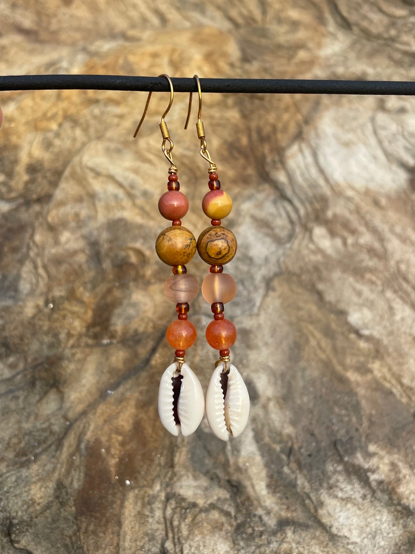 Rosy Cowrie Earrings